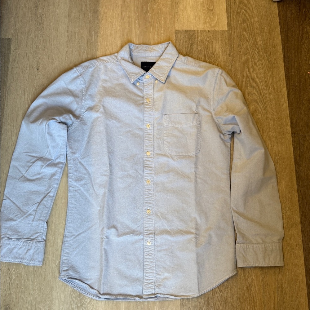 American Eagle Outfitters Light Blue Casual Shirt